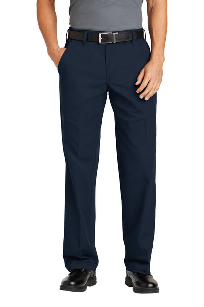 Front View of Navy Red Kap Elastic Insert Pant. PT60 plain