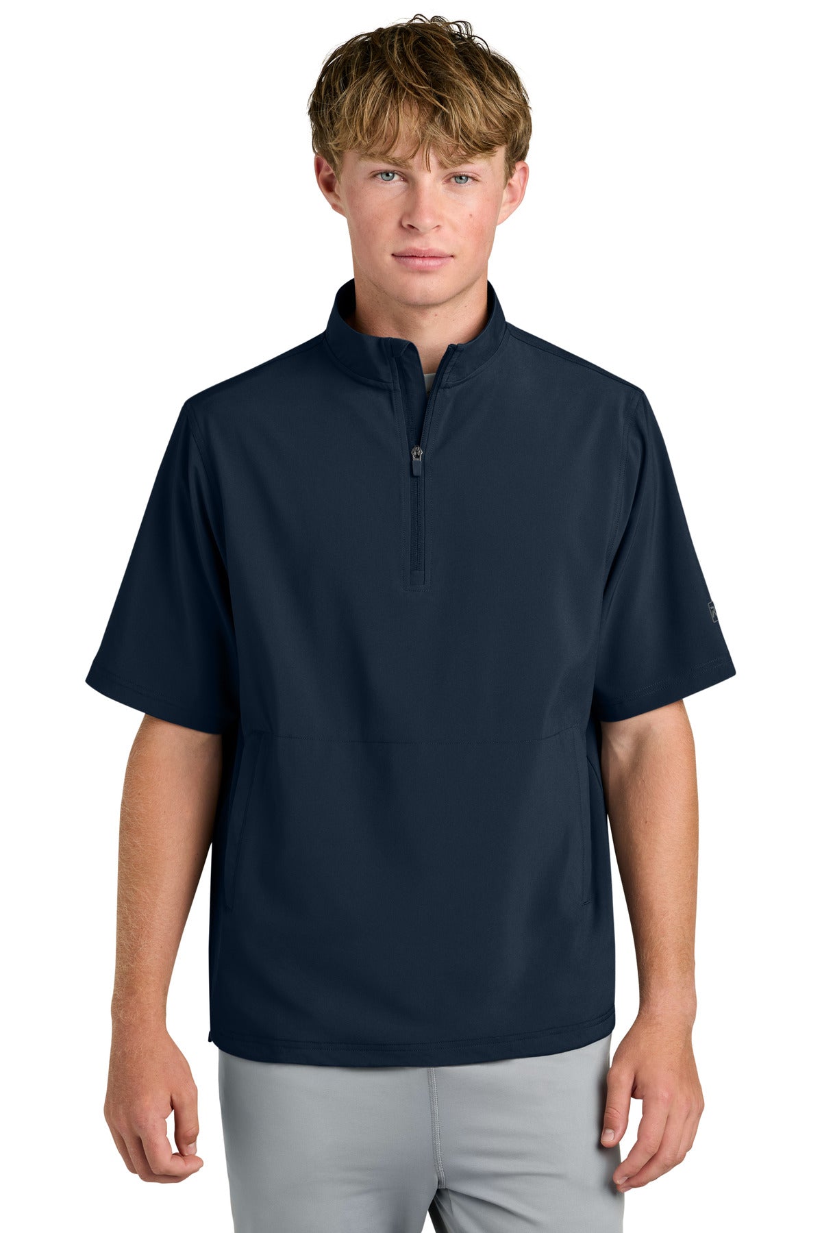 Front View of Navy Richardson Barrage Wind Shirt RA7400SSQ plain