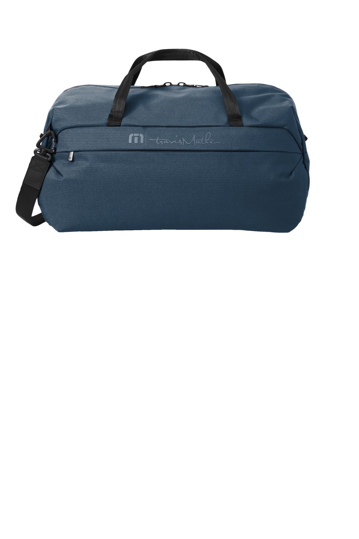 Front View of Navy TravisMathew Lateral Duffel TMB200 plain