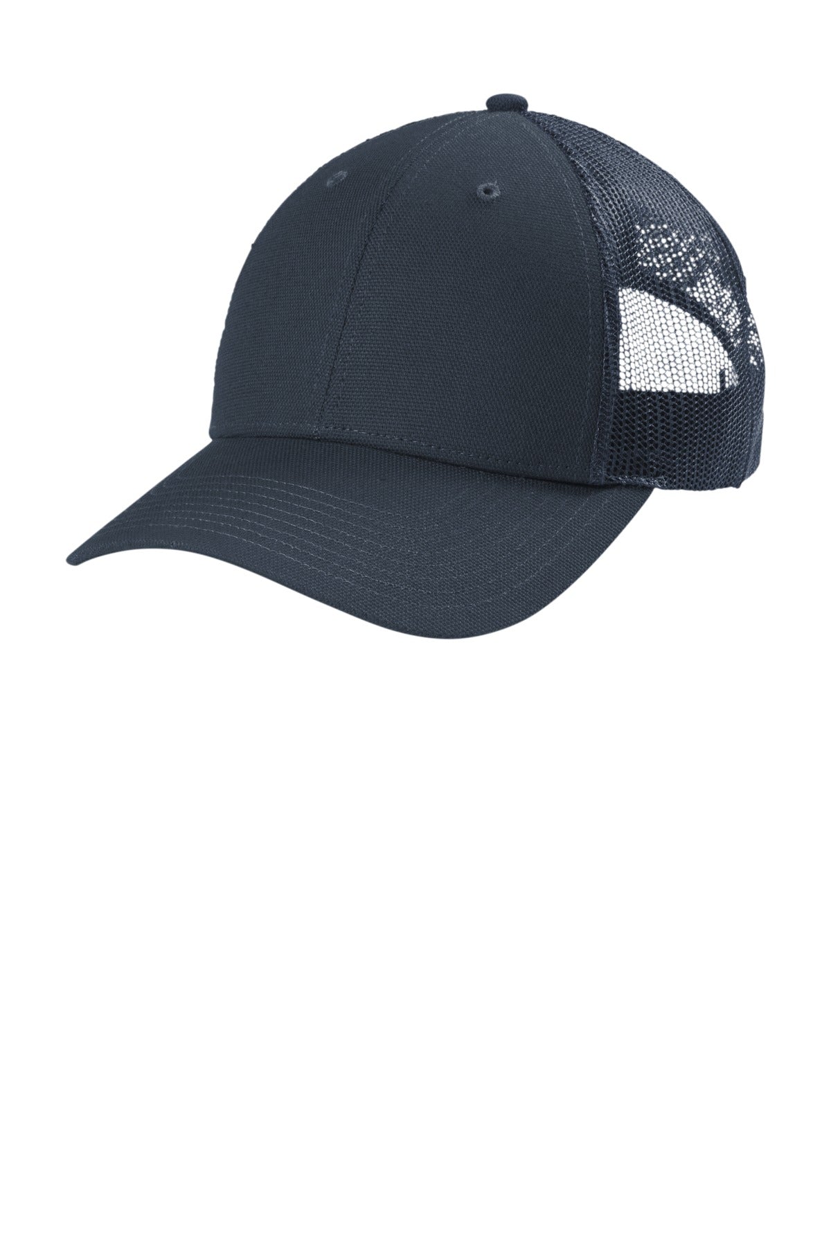 Front View of NavyBlue CornerStone Canvas Mesh Back Cap. CS811 plain