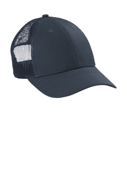 Front View of NavyBlue CornerStone Canvas Mesh Back Cap. CS811 plain