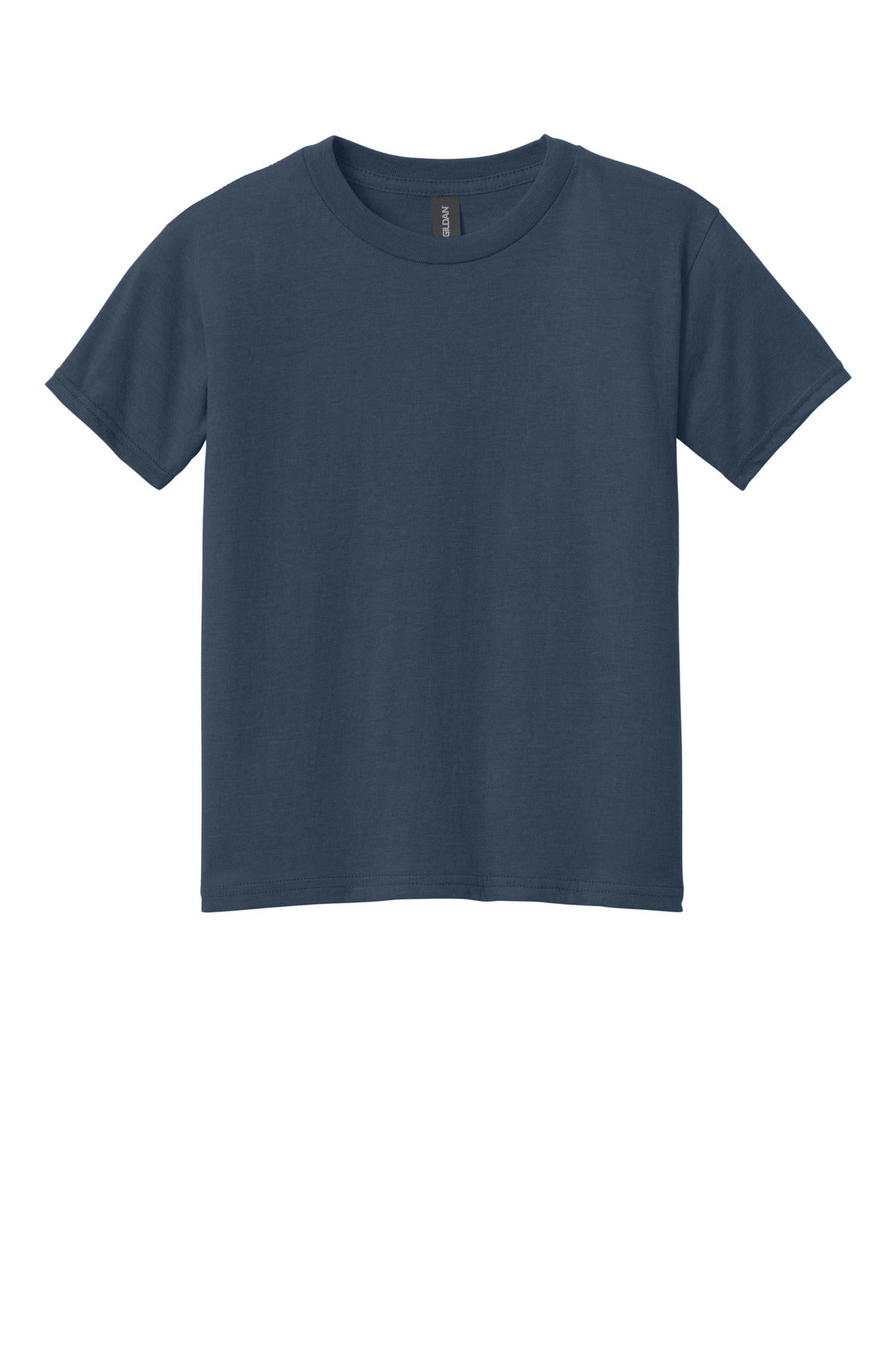 Front View of NavyMist Gildan Youth Softstyle CVC Tee 64000BCVC plain