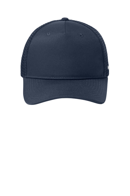 Front View of Navy/Navy Nike Snapback Mesh Trucker Cap NKFN9893