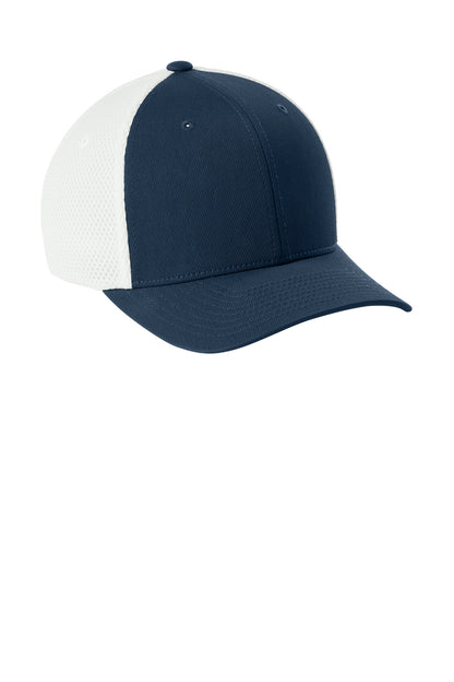 Front View of Navy/White Flexfit Ultrafiber Airmesh Cap FF6533 plain
