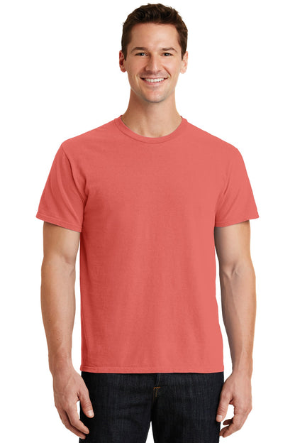Front View of Nectar Port & Co Beach Wash Garment-Dyed Tee. PC099 plain
