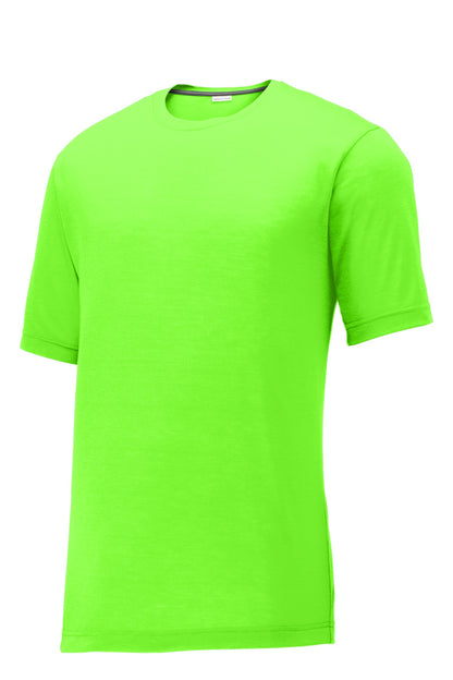 Front View of Neon Green Sport-Tek PosiCharge Competitor Cotton Touch Tee. ST450 plain