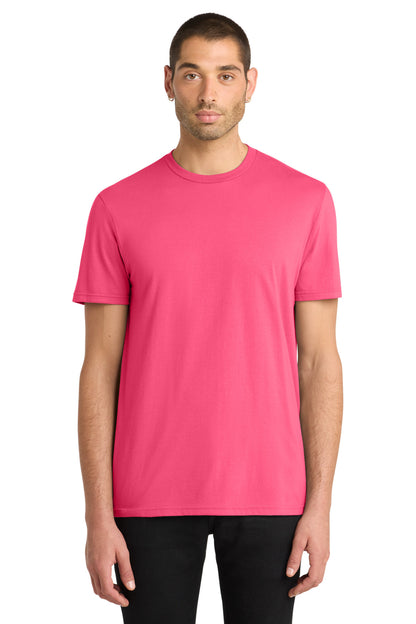 Front View of Neon Pink District Very Important Tee . DT6000 plain