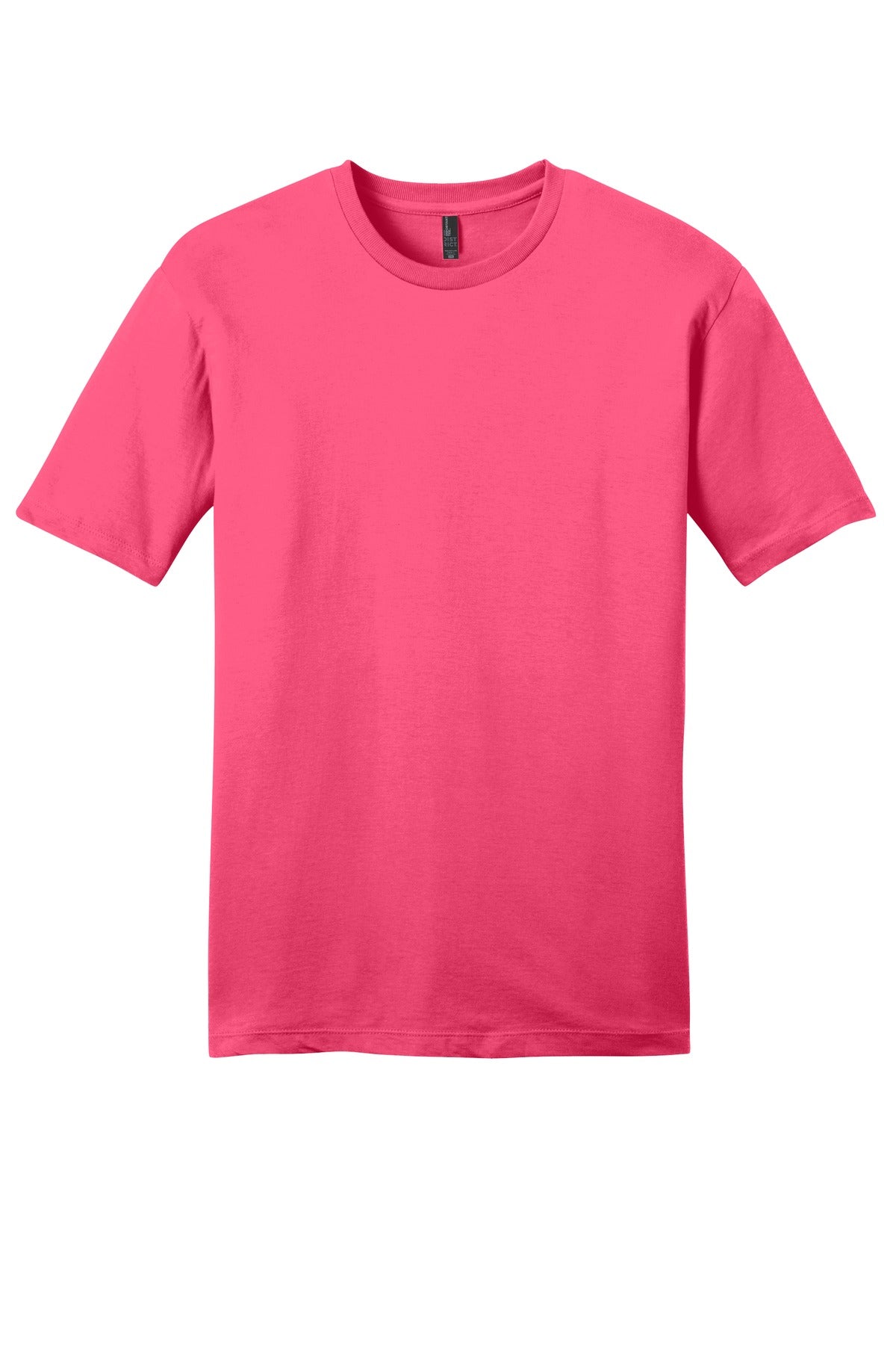 Front View of Neon Pink District Very Important Tee . DT6000 plain