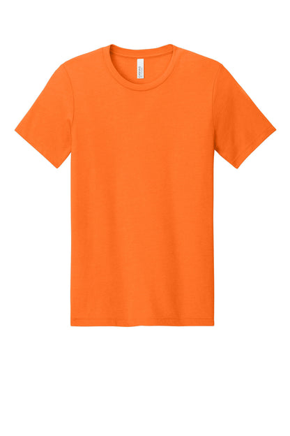 Front View of NeonOrange BELLA+CANVAS Unisex Heather CVC Short Sleeve Tee. BC3001CVC plain