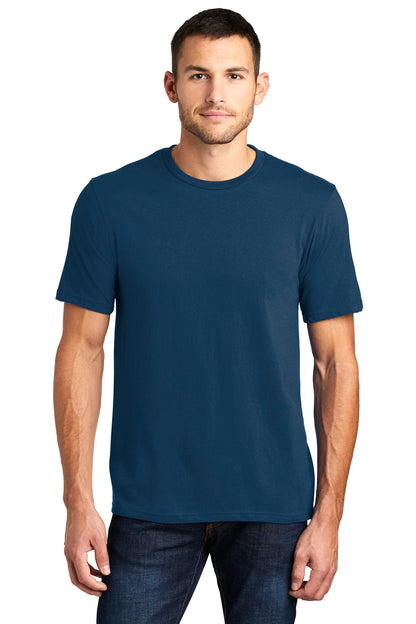 Front View of Neptune Blue District Very Important Tee . DT6000 plain