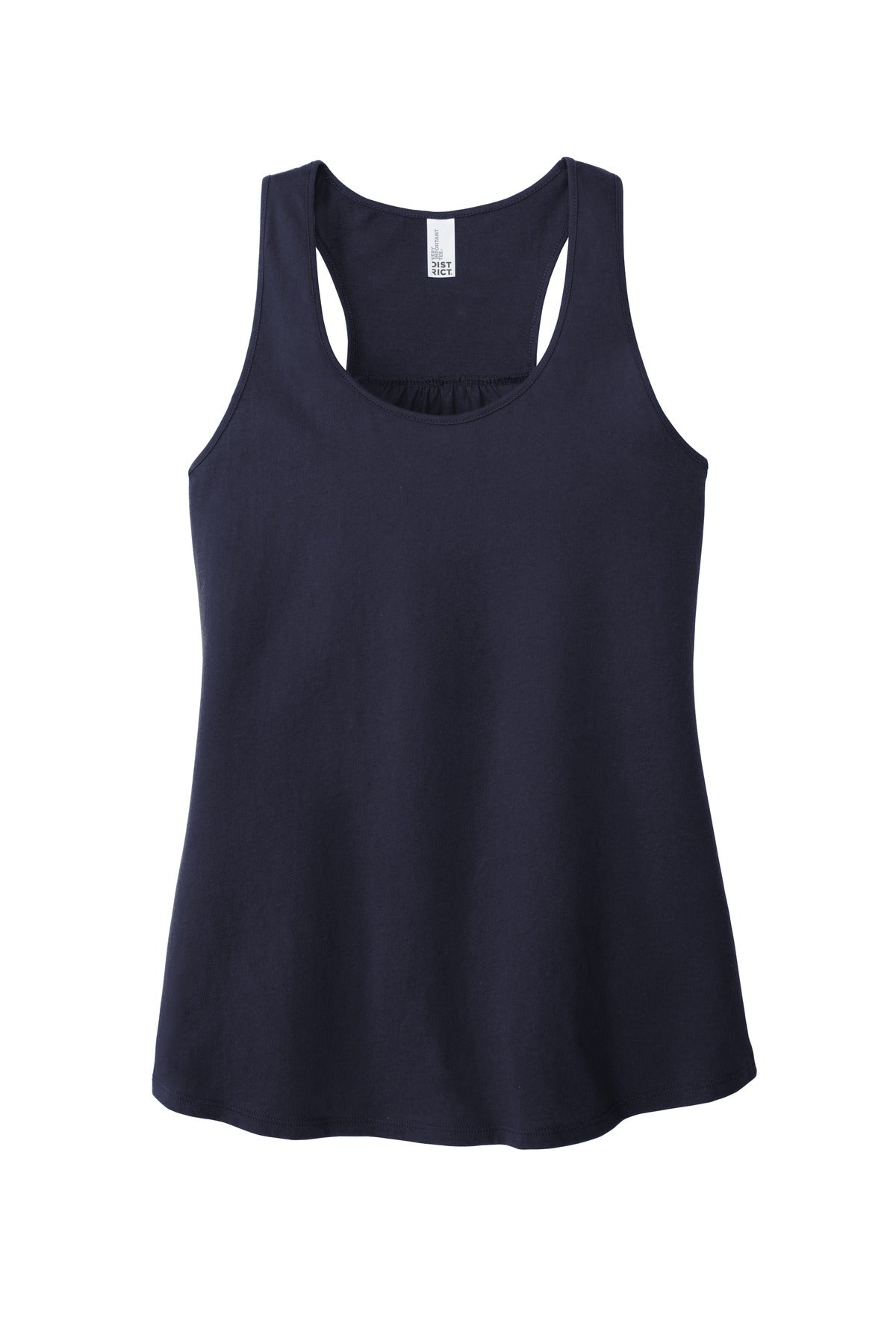 Front View of New Navy District Women's V.I.T. Racerback Tank DT6302 plain