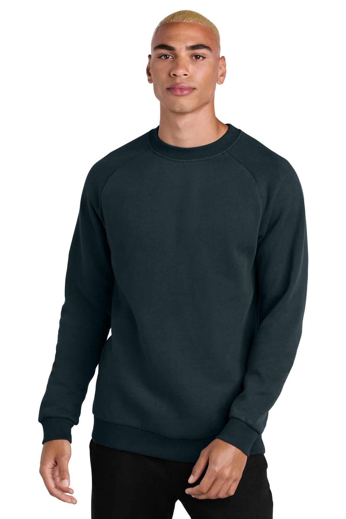 Front View of NewNavy District Cloud Fleece Crew DT7804 plain