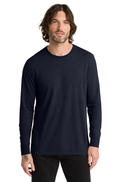 Front View of NghtSkyNvy Allmade Unisex Tri-Blend Long Sleeve Tee AL6004 plain