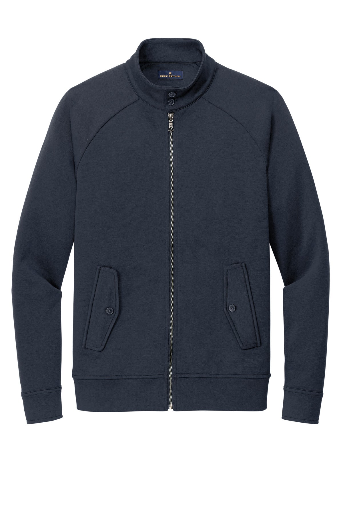 Front View of NightNavy Brooks Brothers Double-Knit Full-Zip BB18210 plain