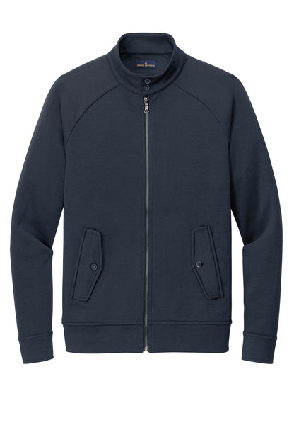 Front View of NightNavy Brooks Brothers Double-Knit Full-Zip BB18210 plain