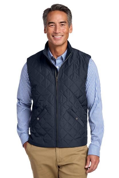 Front View of NightNavy Brooks Brothers Quilted Vest BB18602 plain