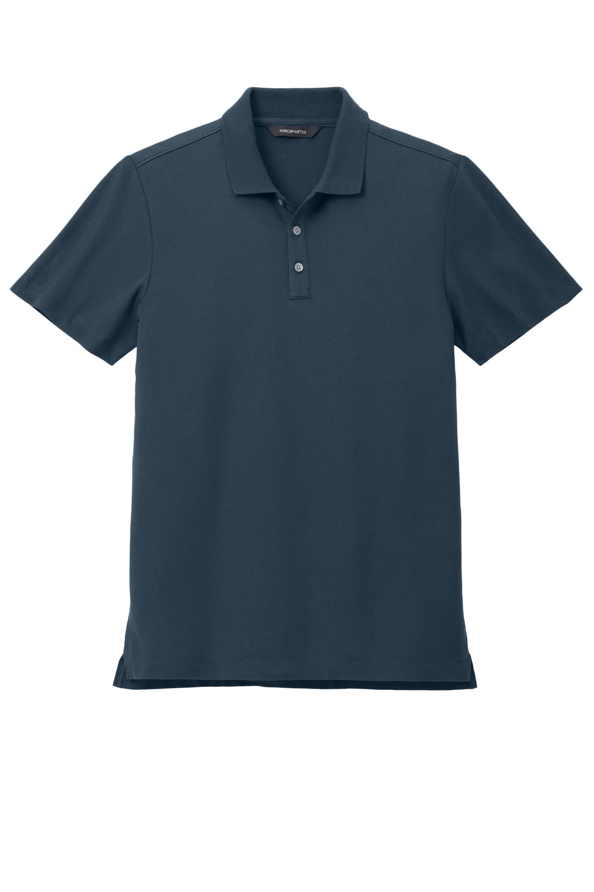 Front View of NightNavy Mercer+Mettle Stretch Pique Polo MM1004 plain