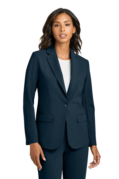 Front View of NightNavy Mercer+Mettle Women's Capital Tech Blazer MM3033 plain