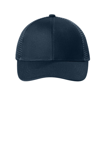 Front View of NightNavy Port Authority Adjustable Mesh Back Cap. C911 plain