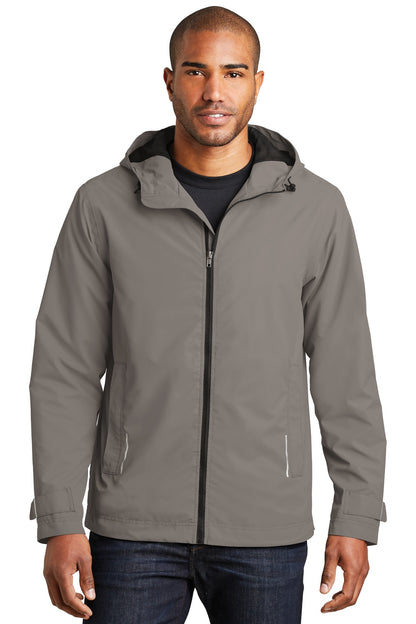 Front View of Northern Grey Port Authority Northwest Slicker. J7710 plain