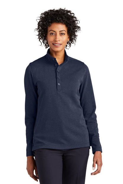 Front View of NvBlazerHt Brooks Brothers Women's Mid-Layer Stretch 1/2-Button BB18203 plain