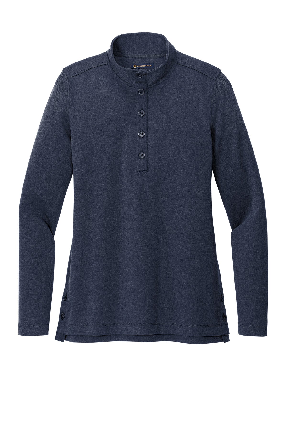 Front View of NvBlazerHt Brooks Brothers Women's Mid-Layer Stretch 1/2-Button BB18203 plain