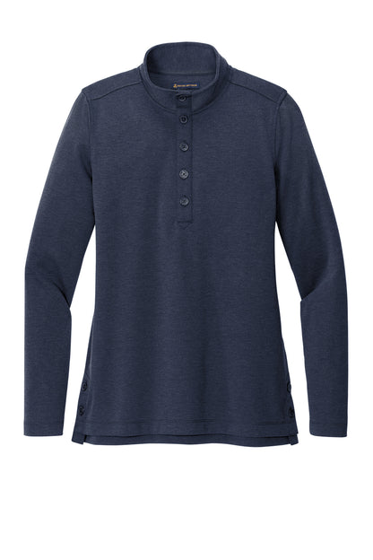 Front View of NvBlazerHt Brooks Brothers Women's Mid-Layer Stretch 1/2-Button BB18203 plain