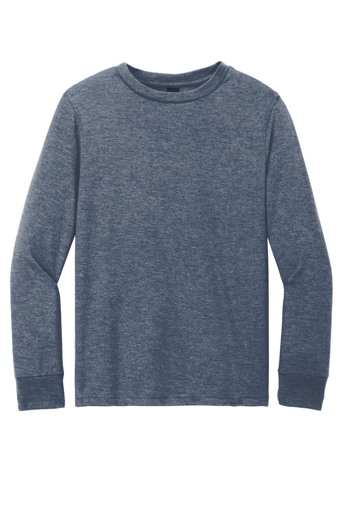 Front View of NvyFrost District Youth Perfect Tri Long Sleeve Tee DT132Y plain
