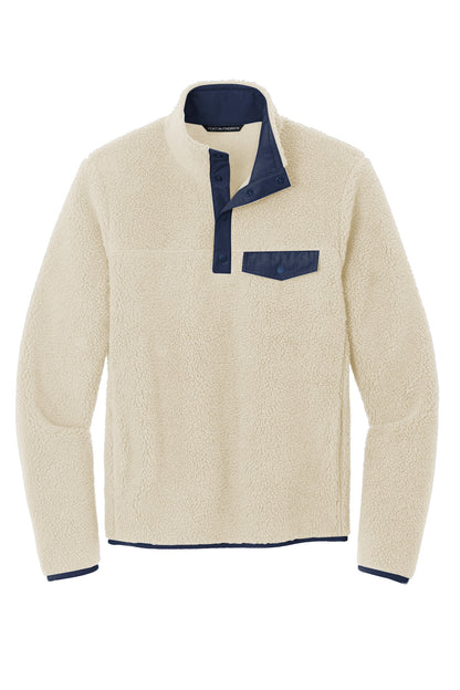 Front View of Oat/DsBNv Port Authority Camp Fleece Snap Pullover F140 plain
