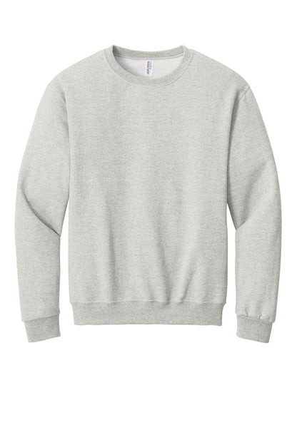 Front View of OatHthr Jerzees - NuBlend Crewneck Sweatshirt. 562M plain