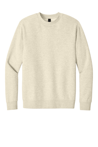 Front View of Oatmeal Hthr District V.I.T. Fleece Crew DT6104 plain