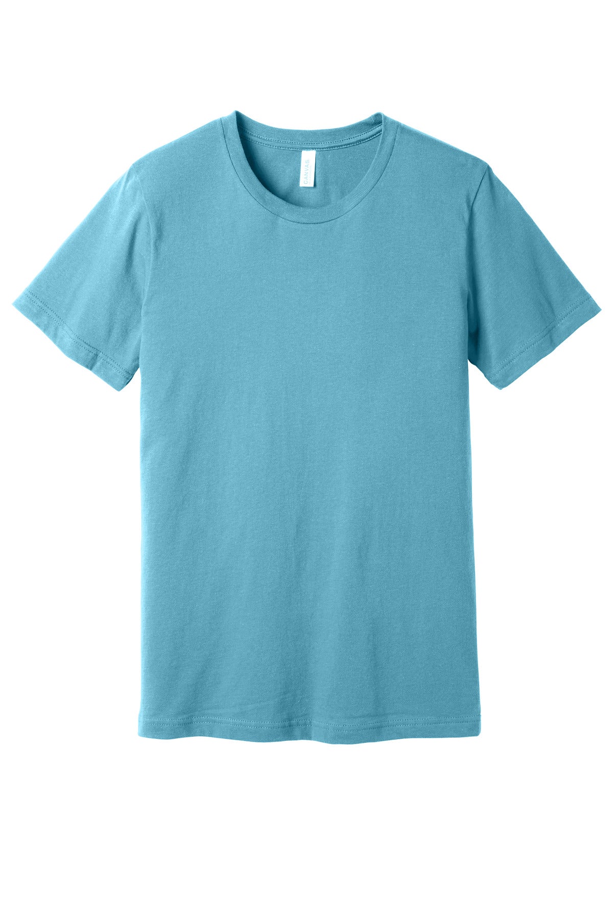 Front View of Ocean Blue BELLA+CANVAS Unisex Jersey Short Sleeve Tee. BC3001 plain