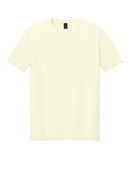 Front View of OffWhite Gildan Softstyle T-Shirt. 64000 plain