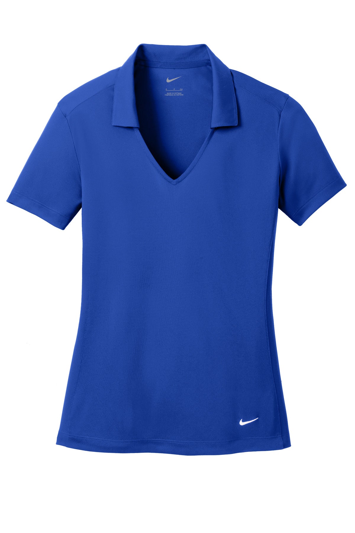 Front View of Old Royal Nike Women's Dri-FIT Vertical Mesh Polo. 637165 plain