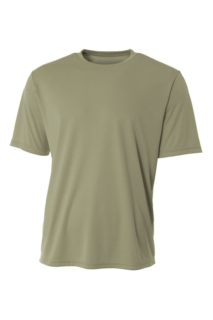 Front View of Olive A4 Cooling Performance Short Sleeve Tee A4N3142 plain