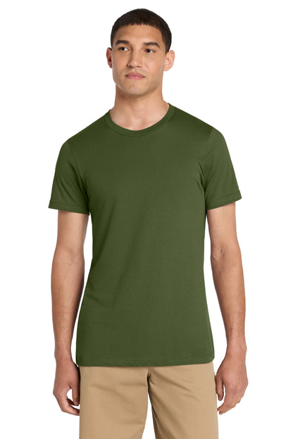 Front View of Olive BELLA+CANVAS Unisex Jersey Short Sleeve Tee. BC3001 plain