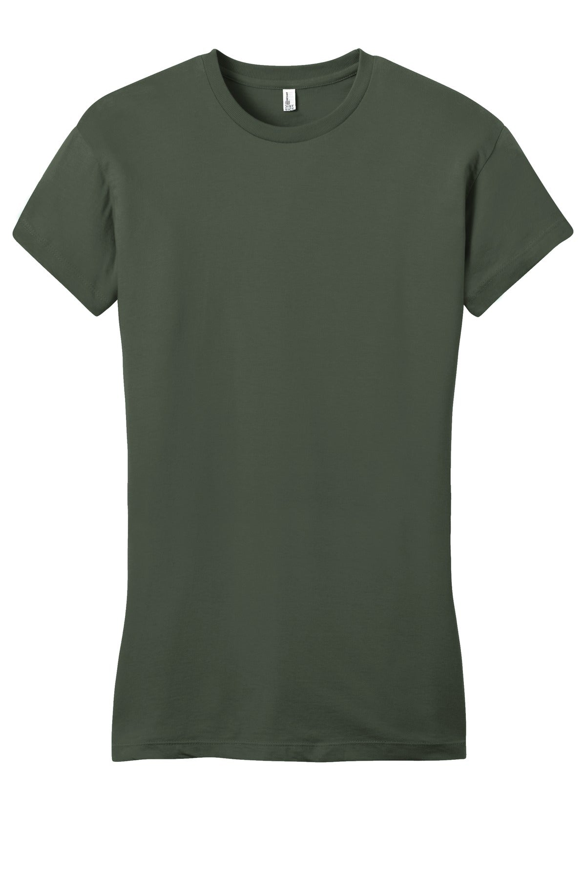 Front View of Olive District Women's Fitted Very Important Tee . DT6001 plain