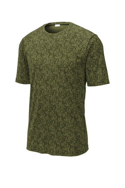 Front View of Olive Drab Grn Sport-Tek Digi Camo Tee. ST460 plain
