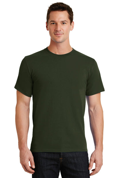 Front View of Olive Port & Co Essential Tee. PC61 plain