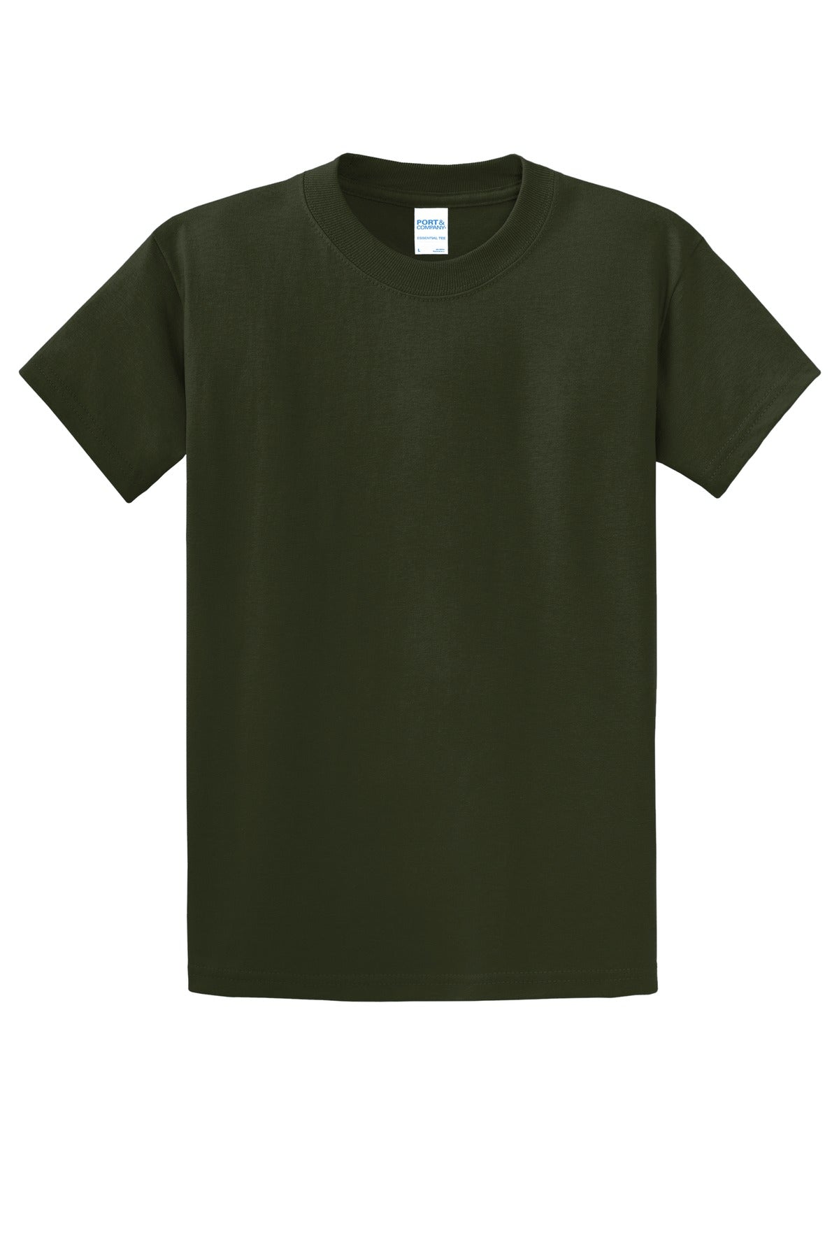 Front View of Olive Port & Co Essential Tee. PC61 plain