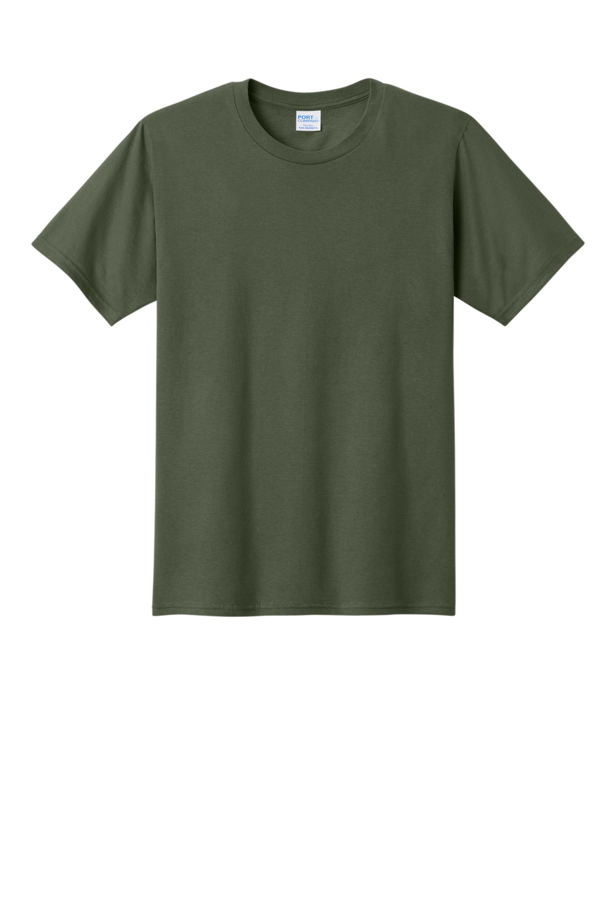 Front View of Olive Port & Co Fan Favorite Tee. PC450 plain