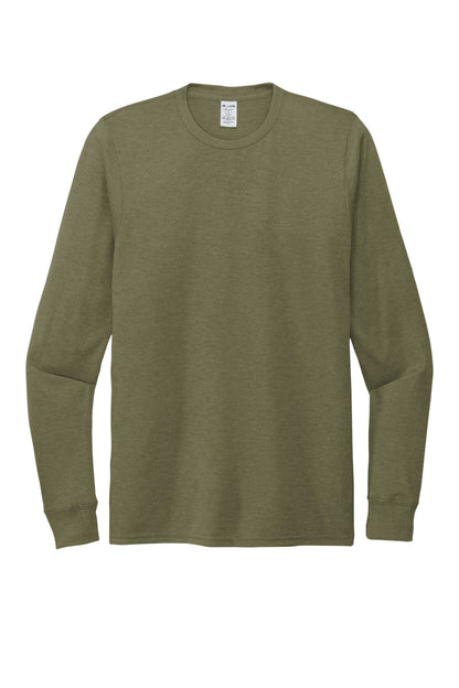 Front View of Olive You Grn Allmade Unisex Tri-Blend Long Sleeve Tee AL6004 plain