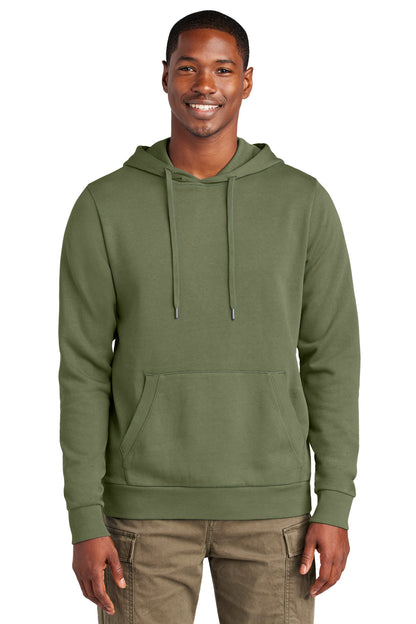 Front View of OlvDrabGn District Wash Fleece Hoodie DT2200 plain