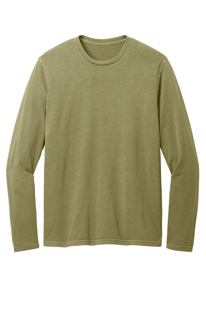 Front View of OlvDrabGn District Wash Long Sleeve Tee DT2103 plain