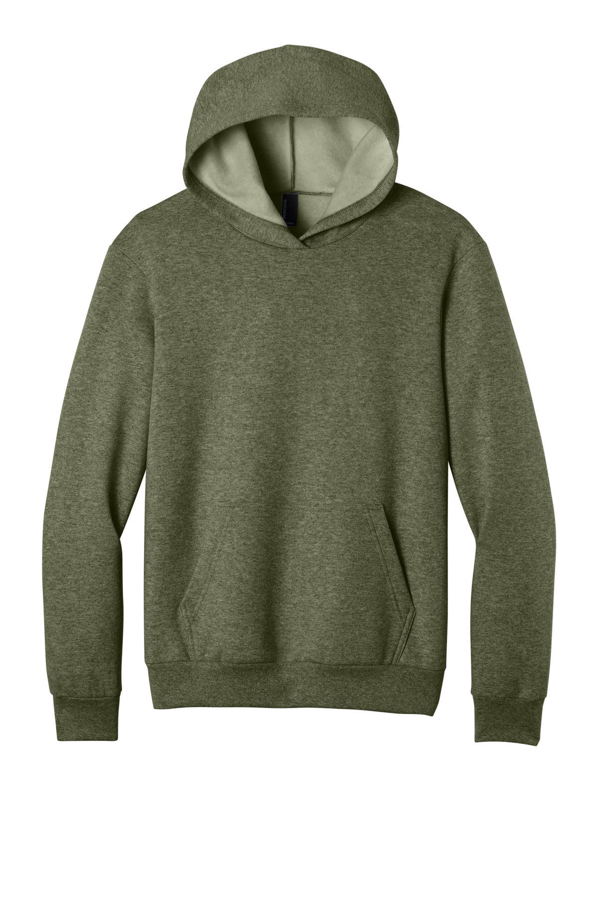 Front View of OlvDrabGnH Port & Co Easy Fleece Pullover Hooded Sweatshirt PC68H plain