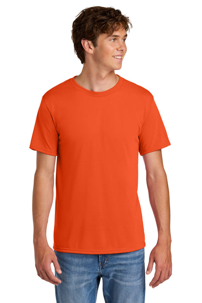 Front View of Orange Gildan Gildan Performance T-Shirt. 42000 plain