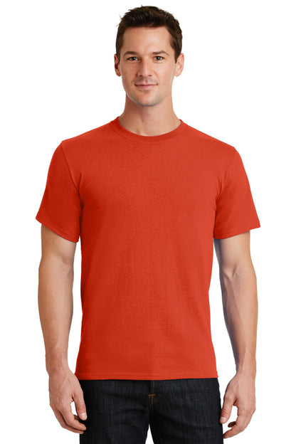 Front View of Orange Port & Co Essential Tee. PC61 plain