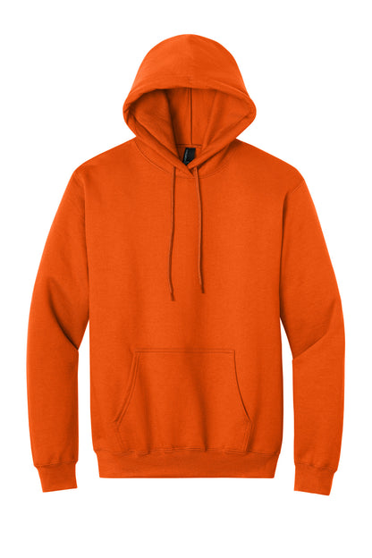 Front View of Orange Port & Co Tall Essential Fleece Pullover Hooded Sweatshirt. PC90HT plain