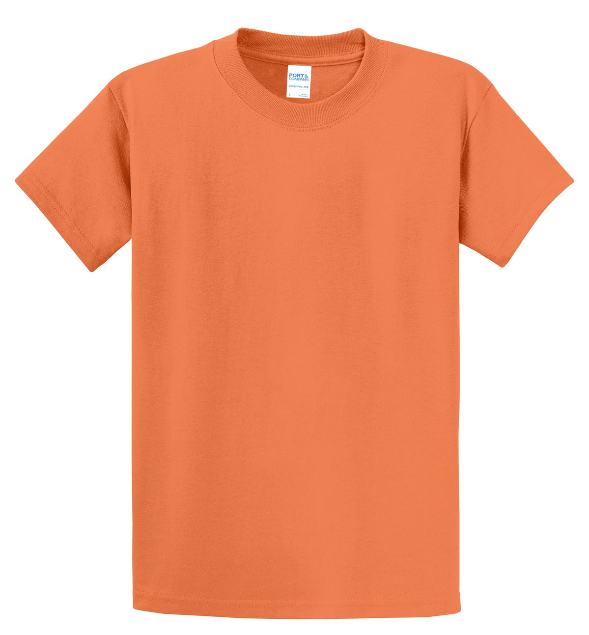 Front View of Orange Sherbet Port & Co Essential Tee. PC61 plain