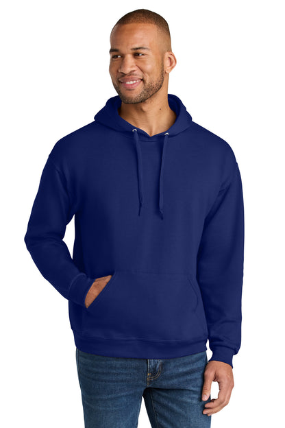 Front View of Orchid Jerzees Ultimate Unisex CVC Ring Spun Hooded Sweatshirt IC49M plain